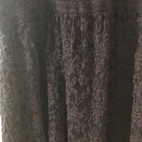 Navy Blue Strapless Floral Lace Dress - Picture 2 of 3